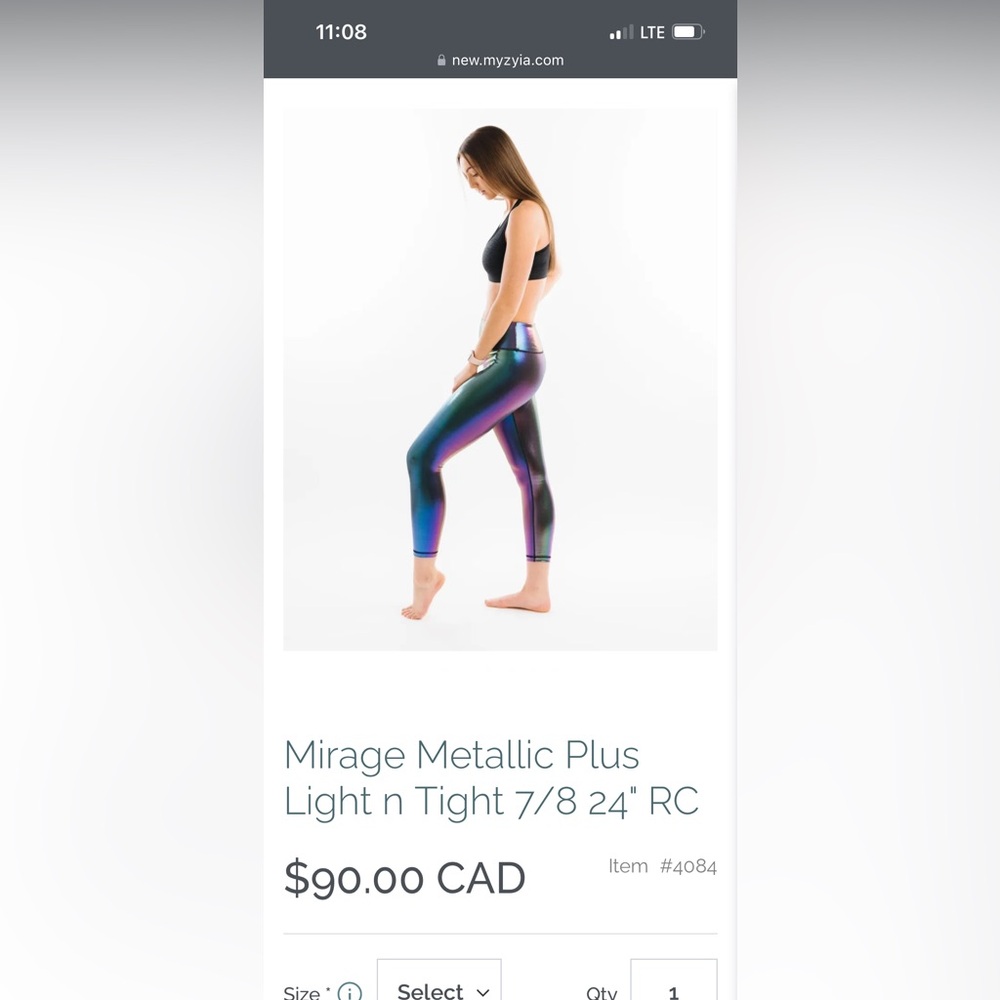 Women’s Zyia Mirage Metallic Light n Tight Leggings 7/8